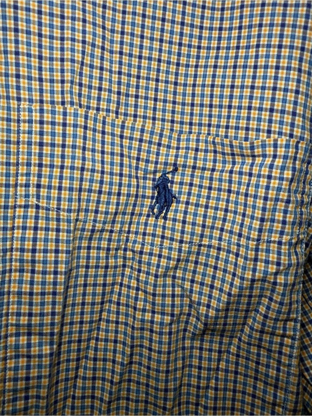 Ralph Lauren Men’s Orange & Blue Check Button-Down Shirt